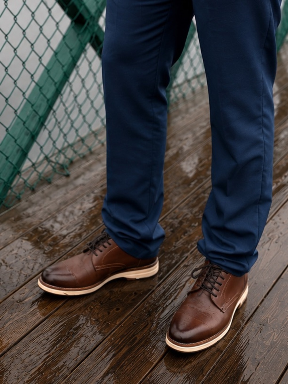 Crown Vintage Brown Leather Derby Dress Shoes